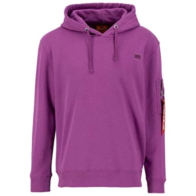Image of Alpha Industries Men&#039;s X Fit Hoody Hooded Sweat Sweatshirt, Dark Magenta, M
