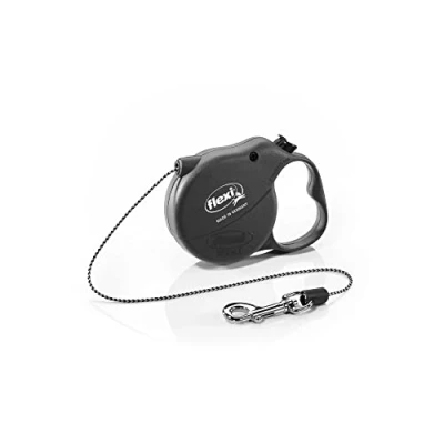 Image of Flexi Basic Standard Cord Black Mini Extra Small 3m Retractable Dog Leash/Lead for dogs up to 8kgs/18lbs