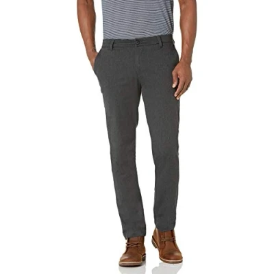 Image of Dockers Men&#039;s Slim Tapered Signature 2.0 Khaki Pants Creaseless Casual, Charcoal Heather, 32W x 32L