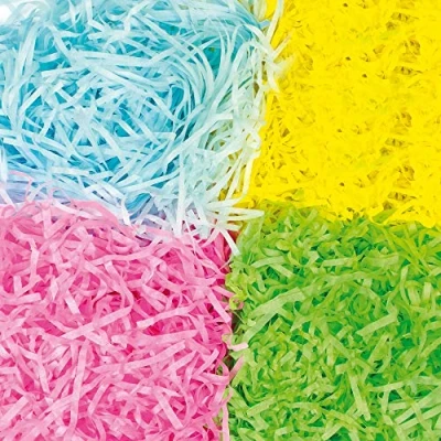 Image of Baker Ross AF324 Craft Shredded Tissue in Spring Colours for Easter Arts and Crafts (Per Pack)