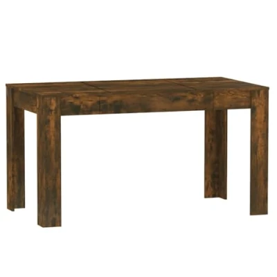 Image of vidaXL Dining Table Restaurant Bistro Counter Rectangular Desk Home Indoor Room Furniture Smoked Oak Engineered Wood