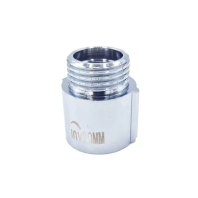 Image of 1/2&quot; BSP (15mm) Pipe Thread Extension Female x Male Chrome Brass 20mm Long