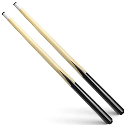 Image of VANLAN Wooden Billiard House Cue Sticks Shorty Cues Pool for Kids Hardwood 13mm Glue on Tips,Set of 2 (36&quot; Set 2)