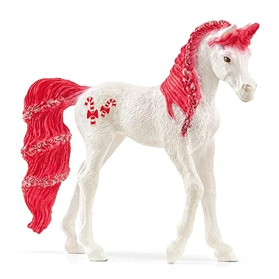 Image of schleich 70729 Collectible Unicorn Candy Cane, Ages 5+, BAYALA Toy Figure, 13 x 3 16 cm