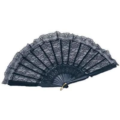 Image of Adults Christmas Fancy Party Spanish Latino Victorian Prop Gothic Lace Hand Fan