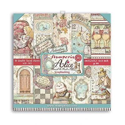 Image of Stamperia International Scrapbooking Pad Double Face Alice Through The Looking Glass