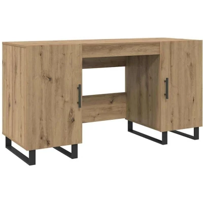 Image of vidaXL Desk with Shelf Artisan oak 140 x 50 75 cm Engineered wood