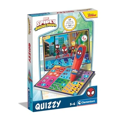 Image of Clementoni Educational Games Electronic Pen Basic Marvel Spidey, Quiz Game For Kids With Pen, Learning Toys 3 Years, Multilingual, Batteries Included, Made In Italy, 16805