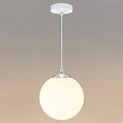 Image of Frosted Glass Globe Ceiling Pendant Light Modern Lamp Shade Opaque Chrome M0199