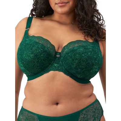 Image of Elomi Womens Brianna Half Cup Bra Green Polyamide Size 40HH