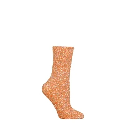Image of Elle Women’s Gift Boxed Socks Popcorn Cosy Lounge Socks, Anti Slip Grips, Slipper Idea, Present for Christmas,1 Pair, Size 4 8 Pumpkin Spice