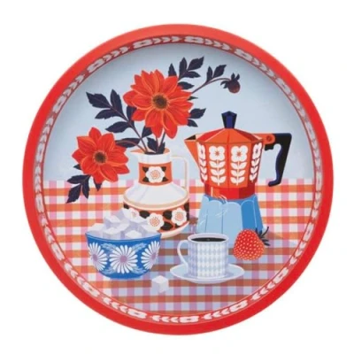 Image of Printer Johnson Kitchen Coffee and Flowers Deep Well Tray 300 (d) mm