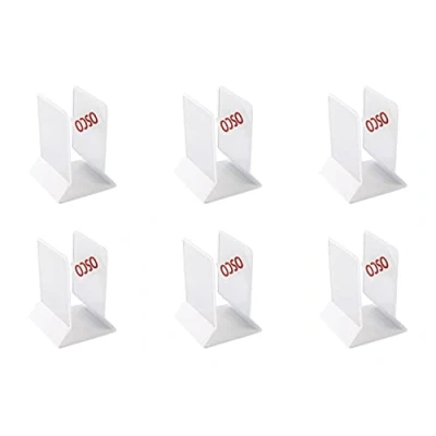 Image of OSCO White Wiremesh Bookends 6 Pack Pairs 12 Shelves &amp; Bookcases H17.5 x W12.5 D13 cm