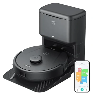 Image of eufy L60 Robot Vacuum Cleaner with Self Empty Station, Hair Detangling Technology, Up to 60 Days of Hands Free Cleaning, Ultra Strong 5,000 Pa Suction Remove Hair, Dust(Renewed)