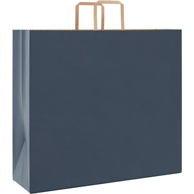 Image of vidaXL Paper Bags 50 pcs with Handles Blue 54x15x49 cm