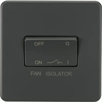 Image of KnightsBridge Screwless 10AX 3 pole Fan Isolator Switch Anthracite