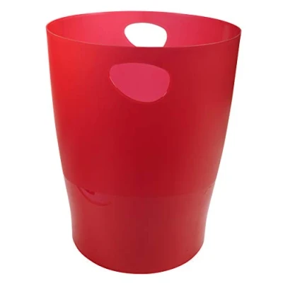 Image of Exacompta Ref.45324D Set of 8 waste paper bins with ECOBIN handles large capacity 15 liters dimensions 26.3 x 33.5 cm 1 year warranty Translucent Carmine red