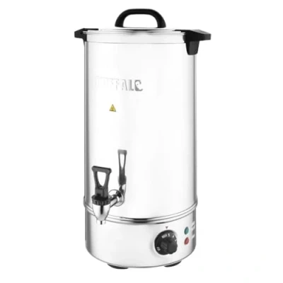 Image of Buffalo 2.6kW Energy Saving Manual Fill Water Boiler 10 Litre, Stainless Steel, Double Walled Insulated, Urn, Temperature Range: 32C to 100C, CU547
