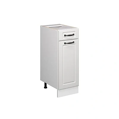Image of Vicco Kitchen base cabinet Raul, White country house/White, 30 cm without worktop