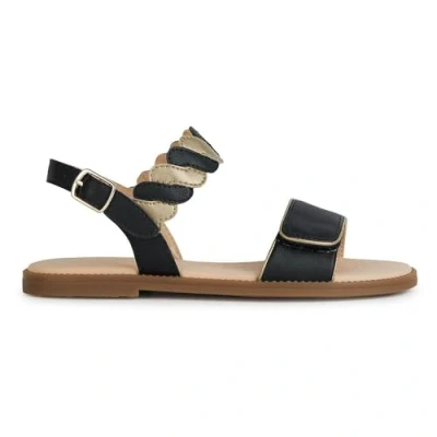 Image of Geox J Karly Girl Sandal, Black Platinum, 7.5 UK Child