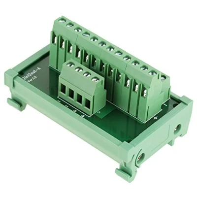 Image of Distribution block, Hilitand 12 Position Power Module, DIN Rail Mount Interface Module Breakout Board, Used for 35mm Rails