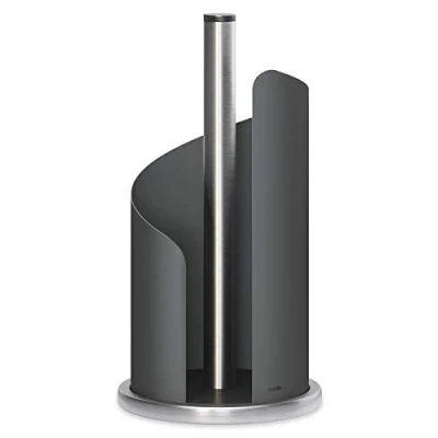Image of stardis Kitchen Roll Holder, Stainless Steel/Matte Coated, Diameter: 15 cm, (dark grey)