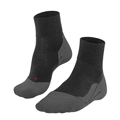 Image of FALKE Men&#039;s TK5 Wander Wool Short M SSO Warm Thin Anti Blister 1 Pair Hiking Socks, Grey (Asphalt Melange 3180), 11 12.5