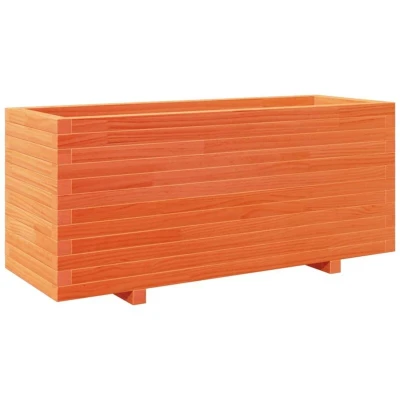 Image of vidaXL Garden Planter Wax Brown 110x40x49.5 cm Solid Wood Pine