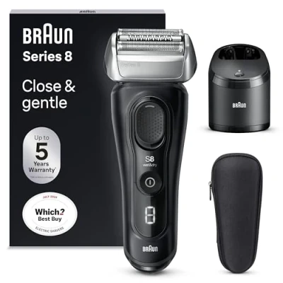Image of Braun Series 8 Electric Shaver, SmartCare Center, Wet &amp; Dry Razor, 8560cc, Black