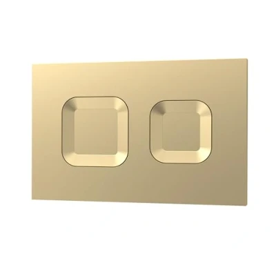 Image of nuie XTY009PS8 Bathroom Accessories Modern Dual Flush Plate with Square Buttons, 267 x 170 11mm, Brushed Brass
