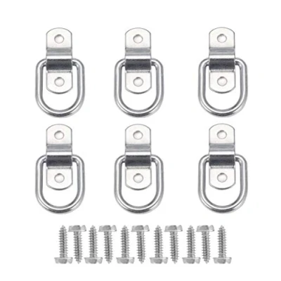 Image of KAHEIGN 6Pcs D Ring Tie Down Load Anchor Trailer Forged Lashing with 12Pcs Screws for Securing in Truck Boat Cars Kayak
