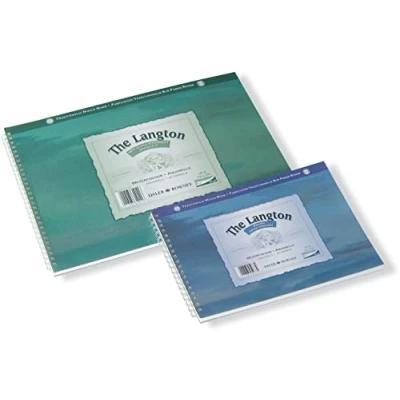 Image of Daler Rowney The Langton Cold Pressed 425gsm 14 x 10in Watercolour Paper in a Spiral Pad, Acid free, 12 Natural White Sheets, Ideal for Professional Artists