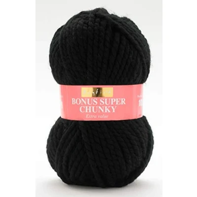 Image of Sirdar HAYFIELD Bonus Super Chunky Knitting Wool Yarn 100g 965 Black