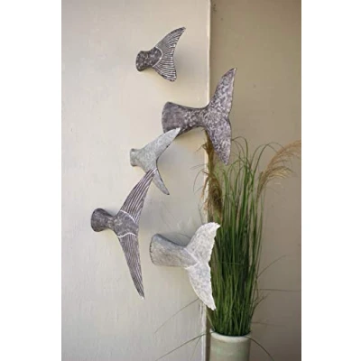 Image of Kalalou Fish Tale Wall Sculptures, Set of 5, One Size, Raw Metal