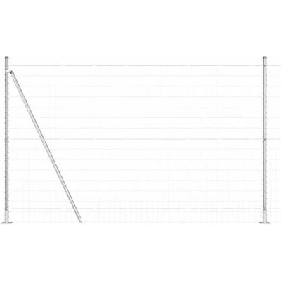 Image of vidaXL Euro Fence with 7 Flanged Posts 1.5x10 m Galvanised Steel