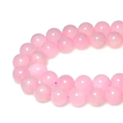 Image of MJDCB Natural Round Stone Beads 10mm Rose Quartz Loose Gemstone for Jewelry Making Bracelet Necklace 35pcs