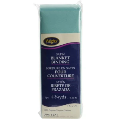 Image of Bulk Buy: Wrights Sewing Single Fold Satin Blanket Binding 2&#039; 4 3/4 Yards Aquamarine 2 (3 Pack)