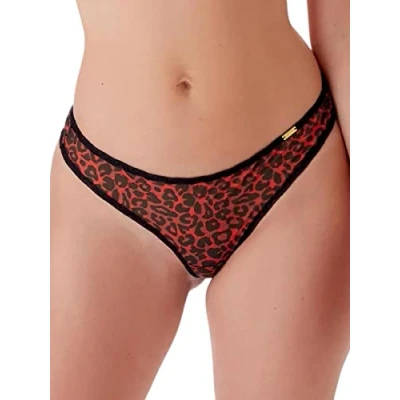 Image of Gossard Women&#039;s 13106 BKR Thong Panties, Black/Red, XS