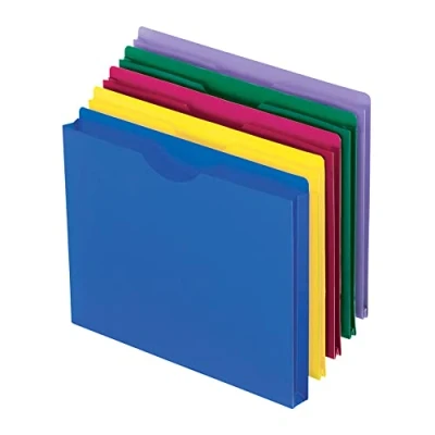 Image of Pendaflex Translucent Poly File Jackets, Letter Size, Assorted Colors, 10 per Pack (50990)
