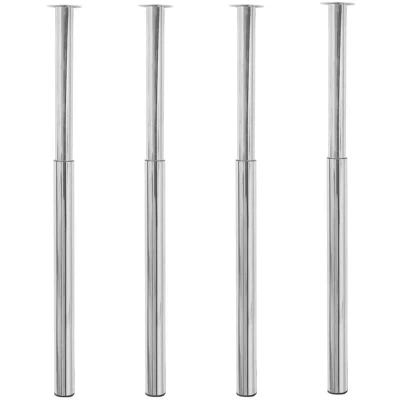 Image of vidaXL Telescopic Table Legs 4 pcs Chrome 710 mm 1100