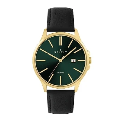 Image of Spirit Men&#039;s Analog Quartz Watch with Leather Strap SP1010
