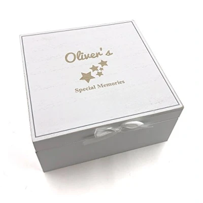 Image of Baby Keepsakes Personalised Box Vintage Style wooden Memories