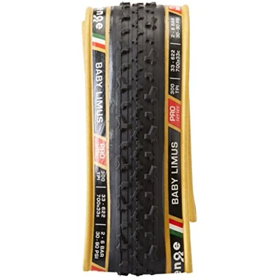 Image of Challenge Baby Limus Open Tubular 700c Clincher Bicycle Tire (Black/Tan 700 x 33)