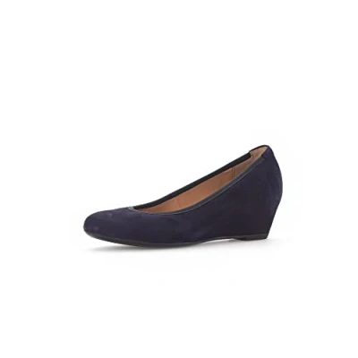 Image of Gabor Women Court Shoes, Ladies Wedges,Wedge Heel,Classic,Elegant,Comfortable,Business Shoe,Office,Blue (atlantik),40.5 EU / 7 UK