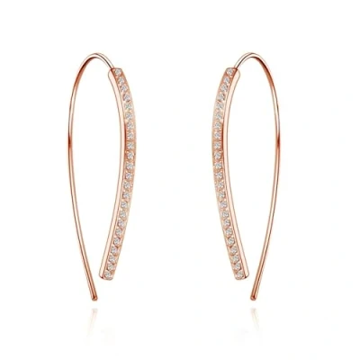 Image of Philip Jones Rose Gold Plated Thread Earrings Created with Zircondia® Crystals
