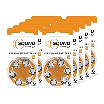 Image of Energizer Sound Energy Hearing Aid Batteries, Size 13, Pack of 60 Amazon Exclusive