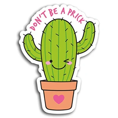 Image of 2 x 10cm Funny Rude Cactus Joke Vinyl Stickers Sticker Laptop Luggage #19413 (10cm Tall)