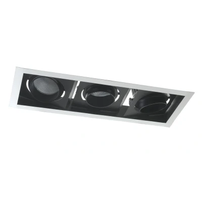 Image of APOLLO LED 3 Light Recessed Adjustable Downlight Black 3600lm 4000K 51.3x18.8x12cm