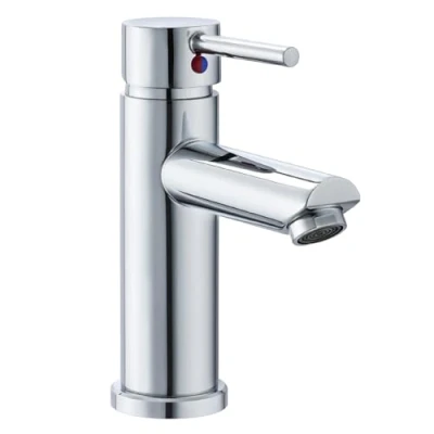 Image of Peppermint Bathroom Sink Taps Basin Mono Single Lever Mixer Tap 1 Hole, Modern with Hot and Cold Hoses,Stainless Steel, Chrome