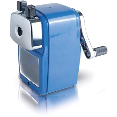 Image of Helix Metal Desktop Pencil Sharpener Blue Body